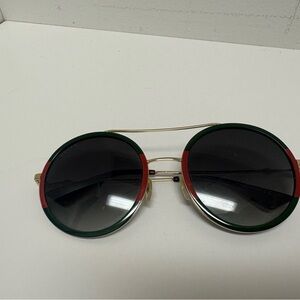 Gucci Red and Green Round Sunglasses